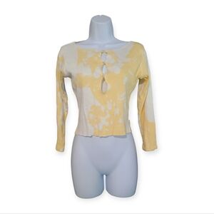 Tommy Hilfiger Yellow Tie-dye Long Sleeve sz S